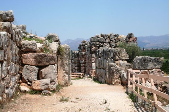 Tiryns - The main gate entrance to the acropolis 